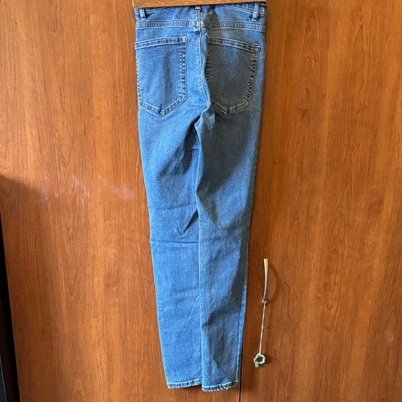 Distressed Garage Blue Denim Jeans - Picture 2 of 3